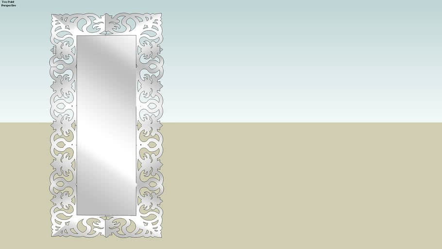 73859 Mirror Italian Baroque Silver 180x90 (Spiegel Italian Baroque Silver 180x90)