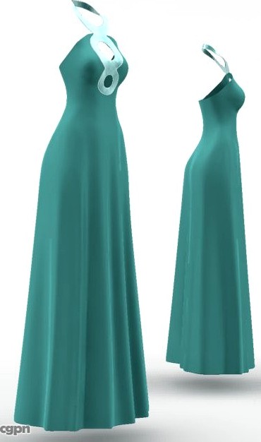 Dress long (cloth simulation)3d model