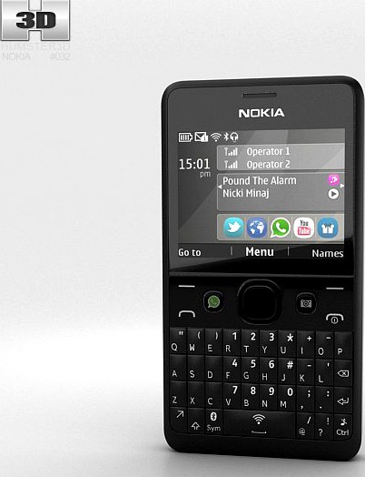 Nokia Asha 210 Black3d model