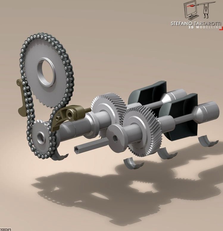 driveshaft gear and sprocket assembly3d model