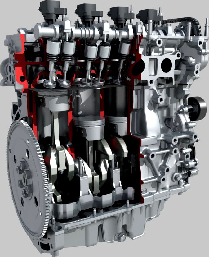 Cylinder engine blcok cutaway3d model