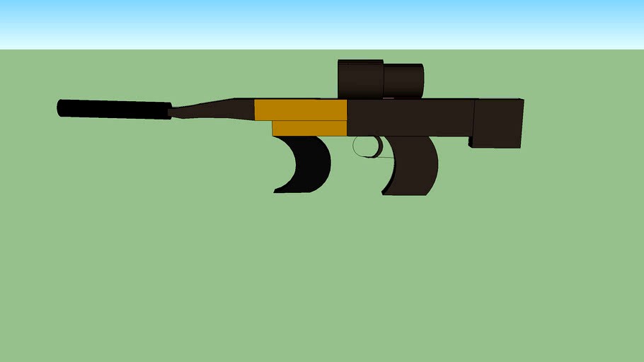 ak74u with atached Acog scope and a supresser