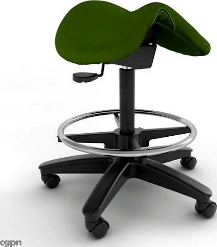 Adjustable Height Saddle Stool with Footring 063d model