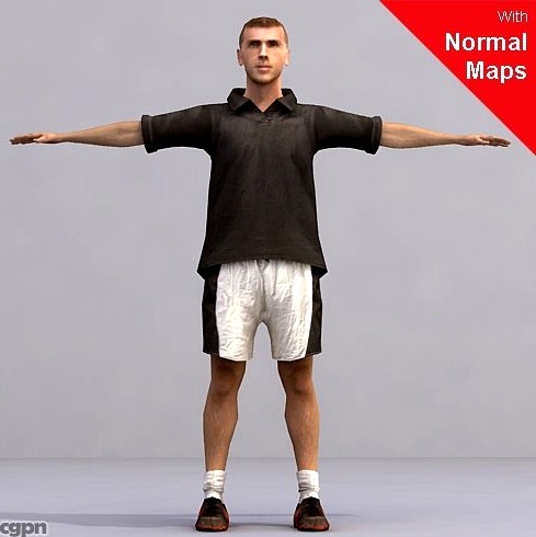 SMan0006-CS / Rigged for 3D Max Character Studio3d model