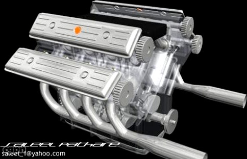 V8 Engine3d model
