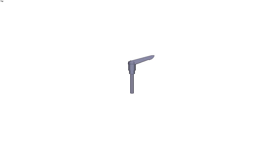 Clamp lever Form K external screw matte black - size 1 M6 threaded rod length 35 mm