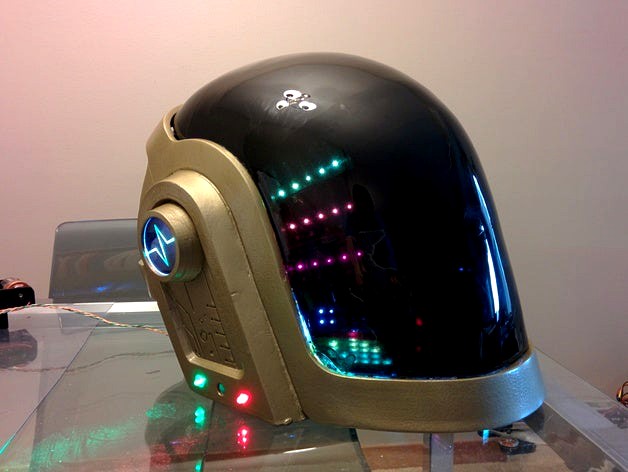 Daft Punk Guy Manuel 3D Printable Wearable Helmet by bendiger