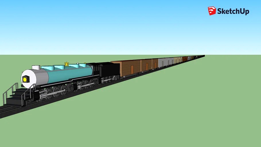 2-8-8-8-2 Triplex Locomotive and Cars