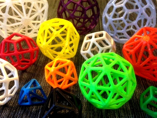 Catalan Wireframe Polyhedra by mathgrrl