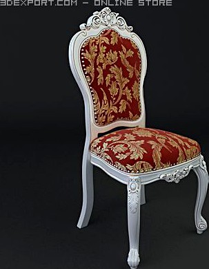 Chair ornate antique armless 3D Model