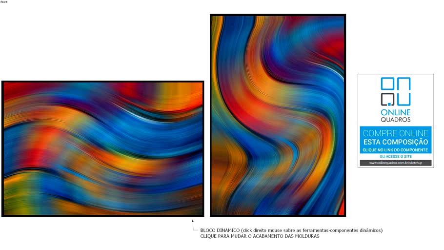 Composição de 02 Quadros Clássicos - Abstrato Expressionista
