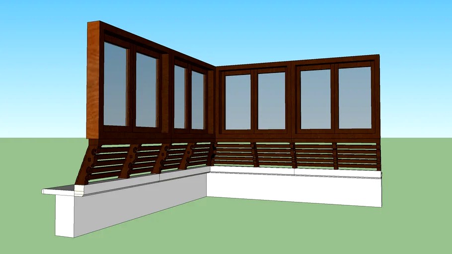 WOODEN WINDOW DESIGN + KERALA ARCHITECTURE 3d model