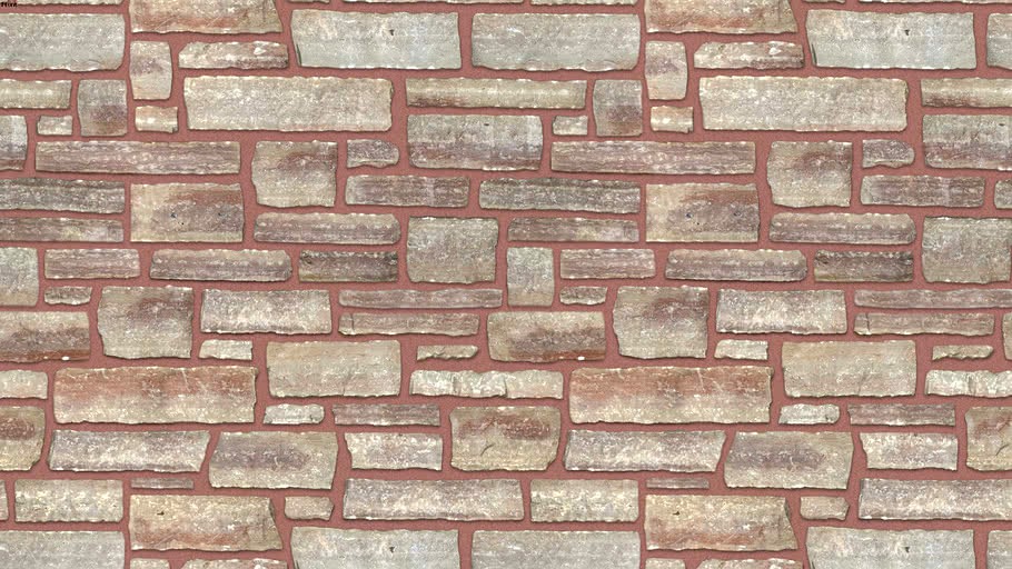 'Oakfield Red Stonegate' (Firestone Joint) Seamless Natural Stone Veneer Material
