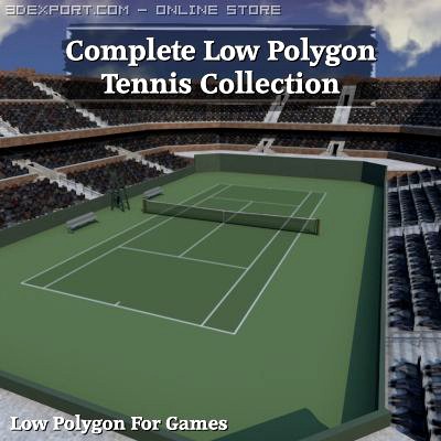 Complete Low Polygon Tennis Collection 3D Model