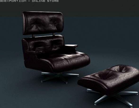 Luxury Leather Arm Chair 3D Model