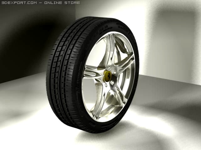 Pirelli Tyre  Ferrari Rim 3D Model