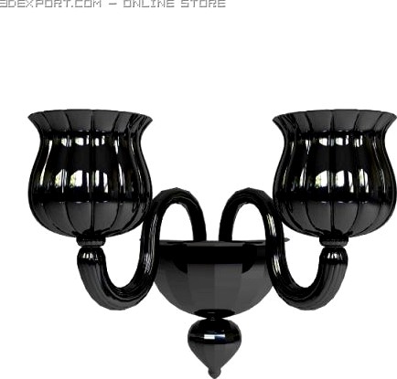 Black Glass Wall Sconce Lamp 3D Model