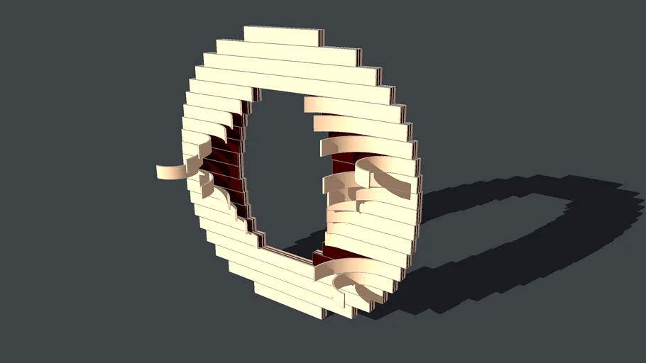 O - 3D Laminated Wood Letter