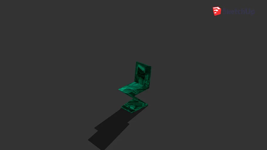 Malachite Zig Zag Chair (inspired by Gerrit Rietveld)