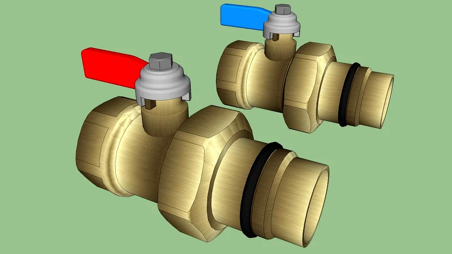 Coppia valvole a sfera per collettori. - Pair of ball valves for manifolds.