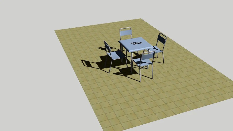 mesa y sillas sencillas de terraza de bar