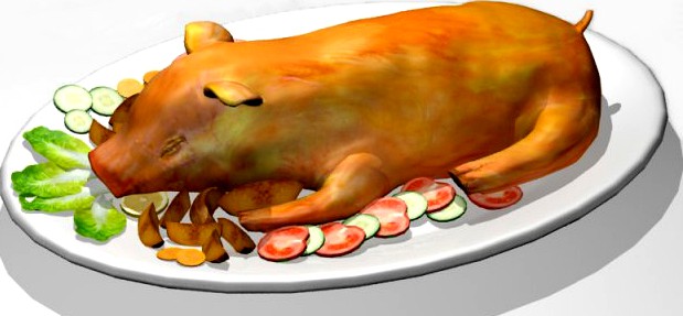 Roasted pig 3D Model