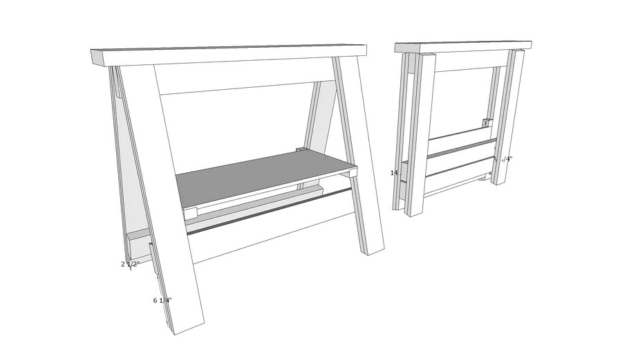 folding sawhorses with shelf