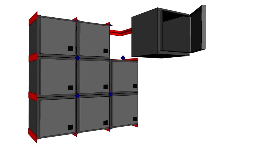 Modular storage Lockers 3d model