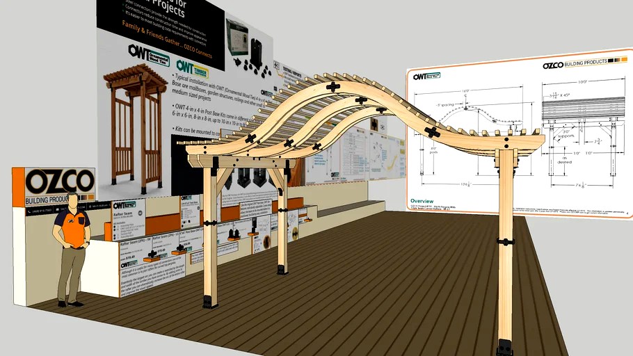 Arched Pergola with Triple Seam Curved Rafters: OZCO Project #751