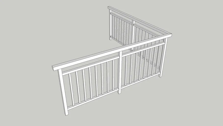 方管栏杆 Square tube railing -轮廓放样部件素材-Profile Builder Assembly 3d model