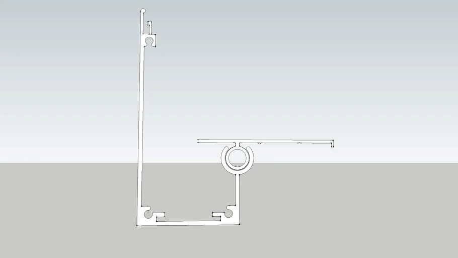 Perfil viga calha PC4412 -50 - 2 polegadas Polysolution