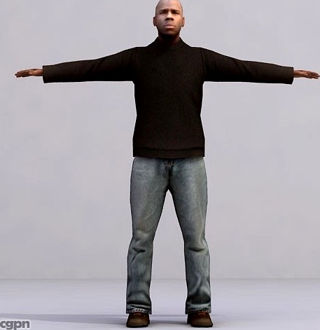 CMan0021-CS / Rigged for 3D Max Character Studi3d model