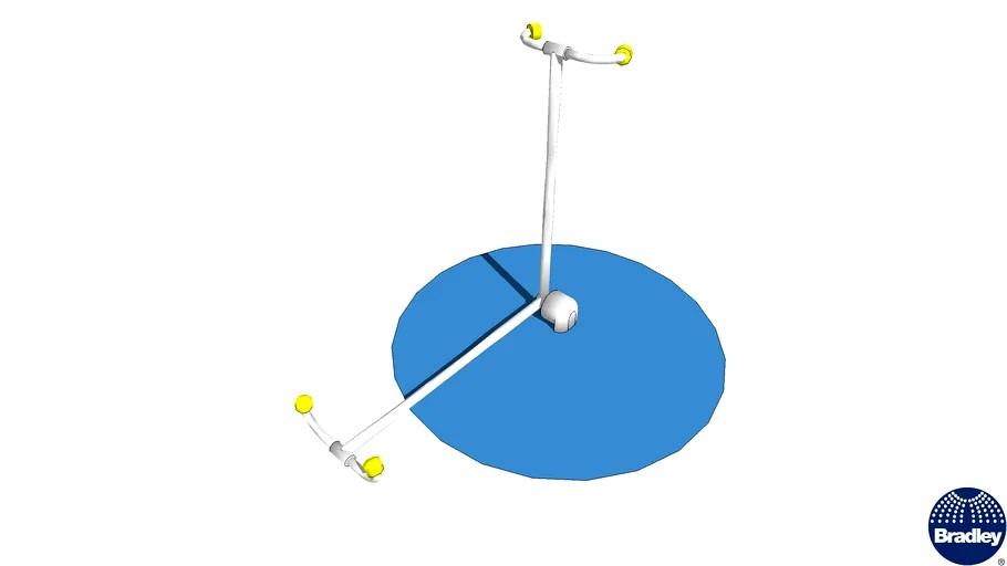 Deck-Mounted Barrier Free Swing Down Classic Eyewash