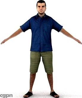 CMan0012-CS / Rigged for 3D Max Character Studio3d model