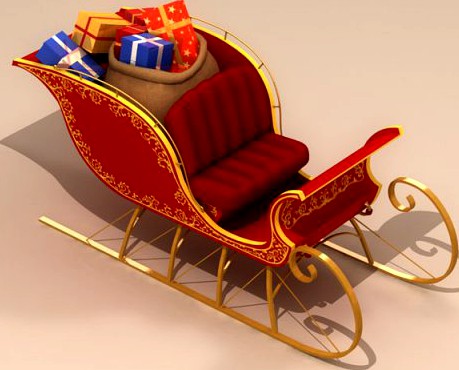 Santa Claus Sleigh 3D Model