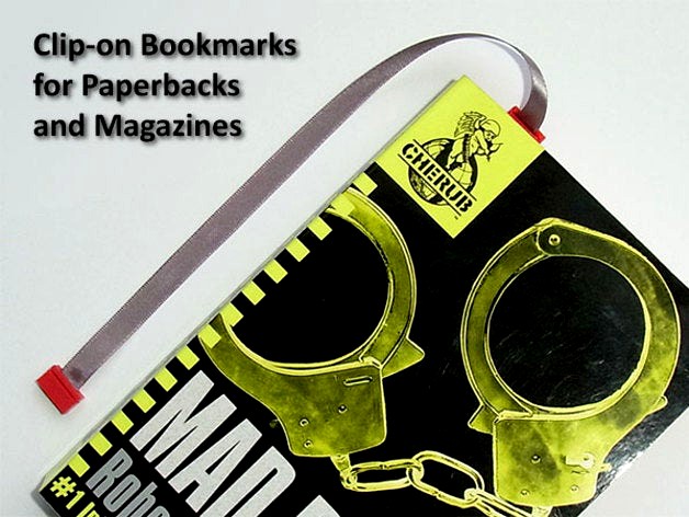 clip-on Bookmarks for Paperbacks and Magazines -  No relocating required as you read. by muzz64