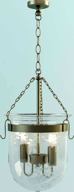 Berwick Glass and Brass Pendant Light