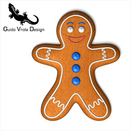 Gingerbread Man Cookie 3D Model