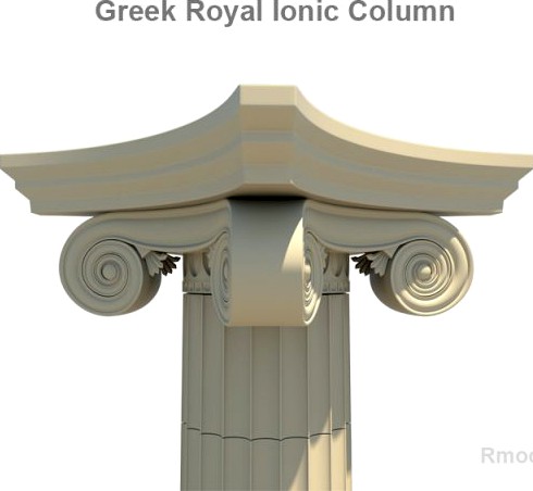 Greek ionic royal column 3D Model