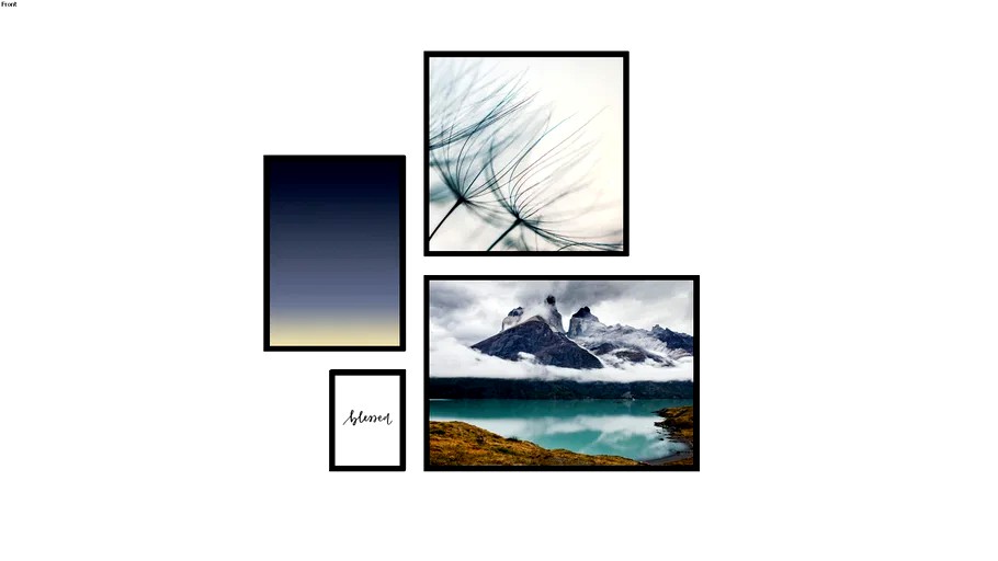 Composição de 4 quadros - Patagônia Azul