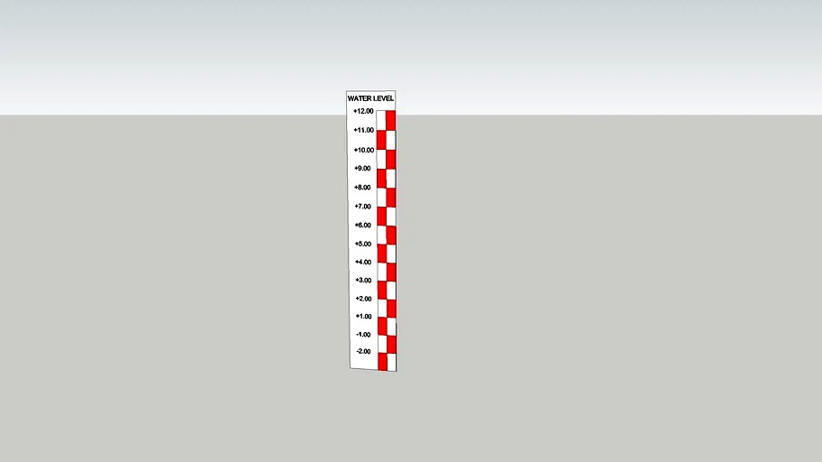Water level ruler - flood and dry season for river 3d model