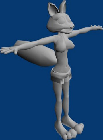 Toon Fox girl with jeans 3D Model