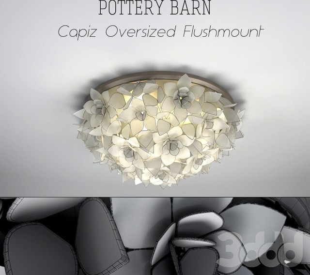 POTTERY BARN  Capiz Oversized Flushmount