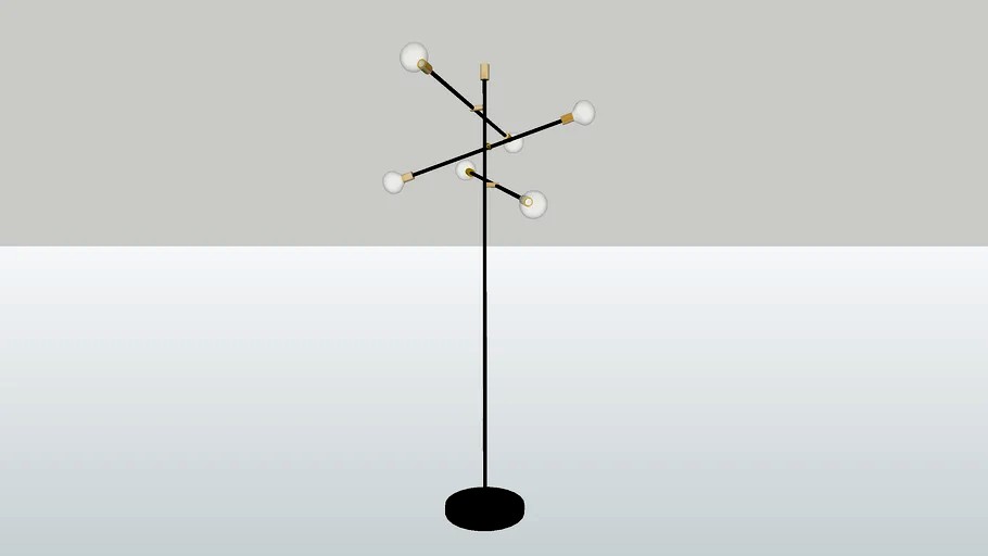 Floor Lamp Standing Black Gold Dome Deko GHD