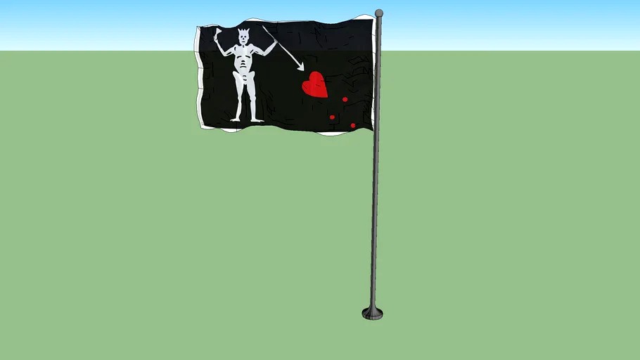 Blackbeard Pirate Flag 12x18 Inches - Double Sided Nylon, For Boat, Motorcycle, Wall (SouthBeach)
