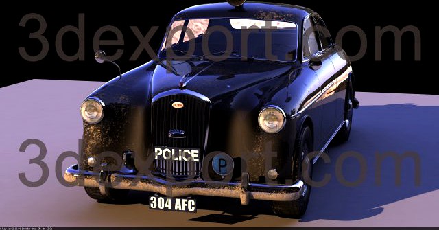 Police car Wolseley Six Ninety  Series II 3D Model