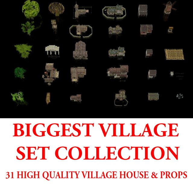 Biggest Village Set Collection 3D Model