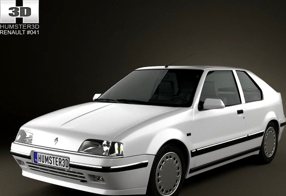 Renault 19 3door hatchback 1988 3D Model