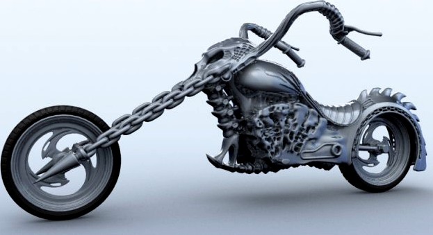 Sci Fi Motorcycle 3D Model