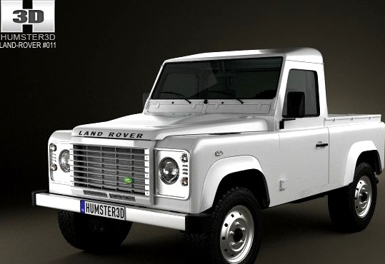 Land Rover Defender 90 pickup 2011 3D Model